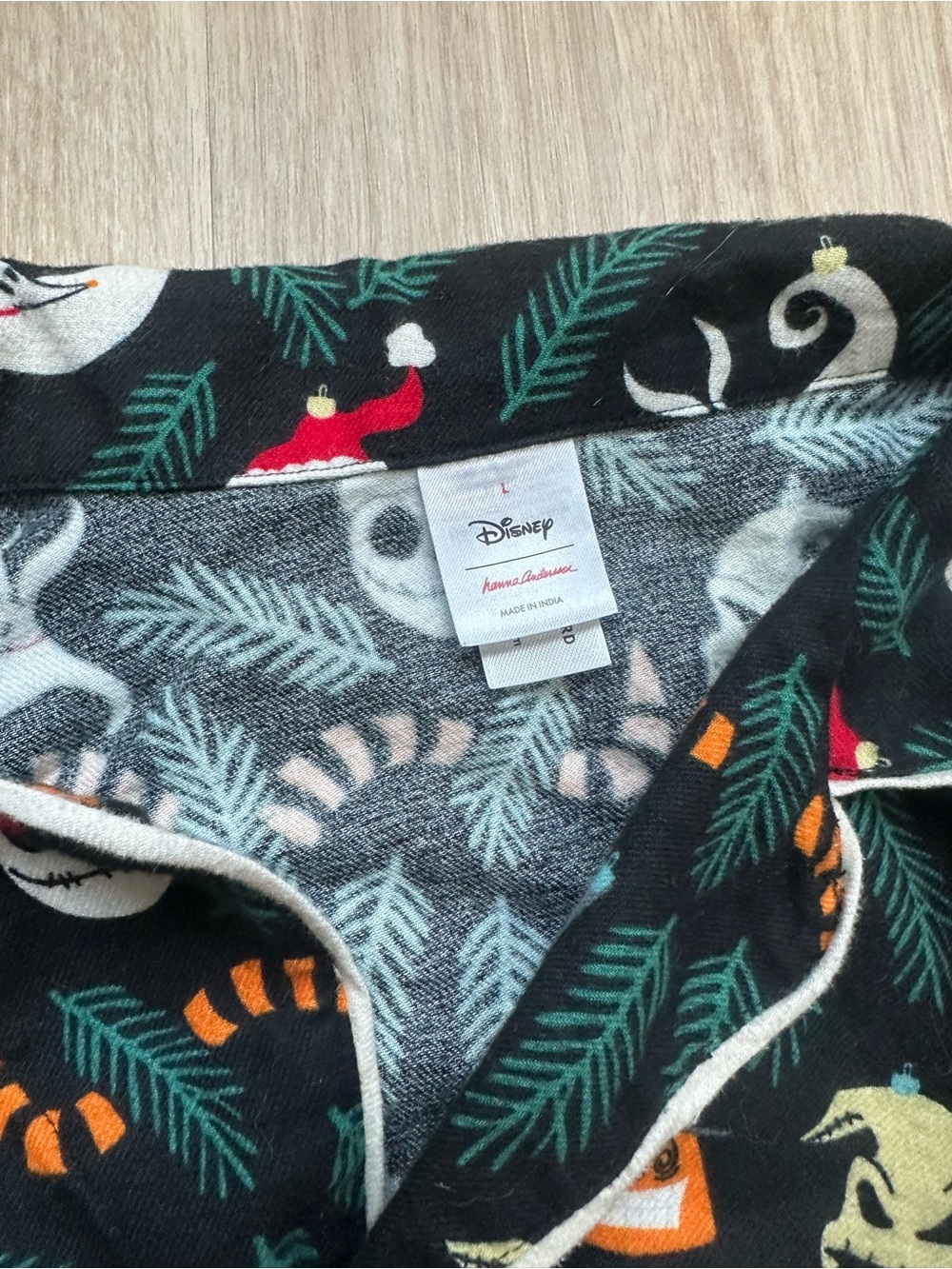 Women’s Disney Black Holiday Character Pajama set with Green and Orange Accents - Picture 2 of 5